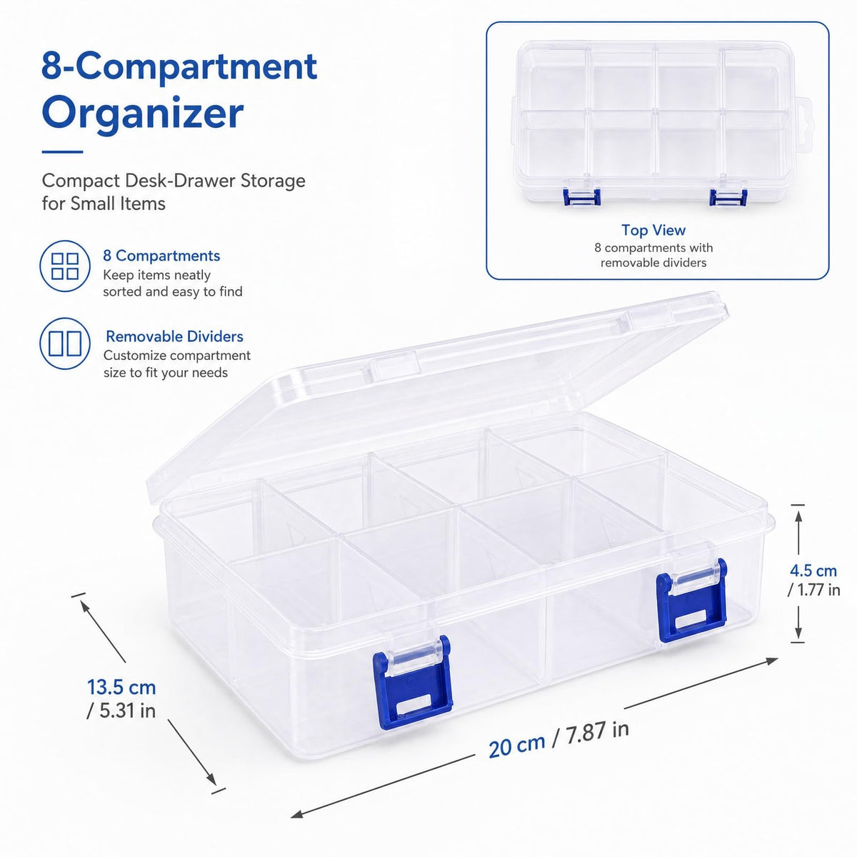 BOBPPOP 3 Pack Plastic Storage Boxes With Compartments, Adjustable Dividers Stackable Organiser, Transparent Container for Jewellery, Beads