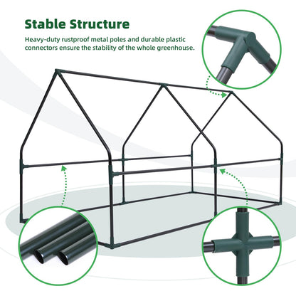 Ohuhu Portable Mini Greenhouse, 71"x36"x36" Greenhouses for Outdoors with Dual Large Zipper Doors & Ground Stakes, Waterproof & UV Protected Plastic