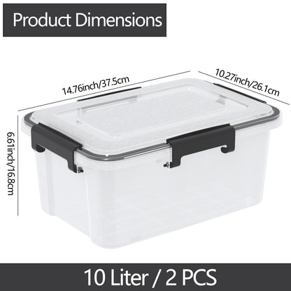 Zopnny 2 Pack 10L Food Storage Containers with Leakproof Lids