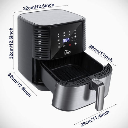 Air Fryer, Uten 5.5L Oil Free Air Fryers Oven for Home Use, LED Screen with Digital Display, Timer and Fully Adjustable Temperature Control for