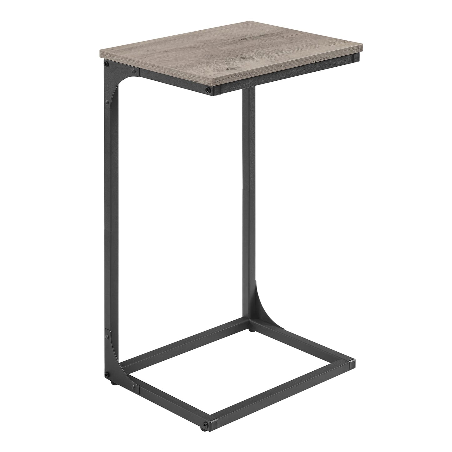VASAGLE C-Shaped Side Table, Bedside Table, Sofa Side Table, with Metal Frame, Industrial, for Living Room, Bedroom, Heather Greige and Black