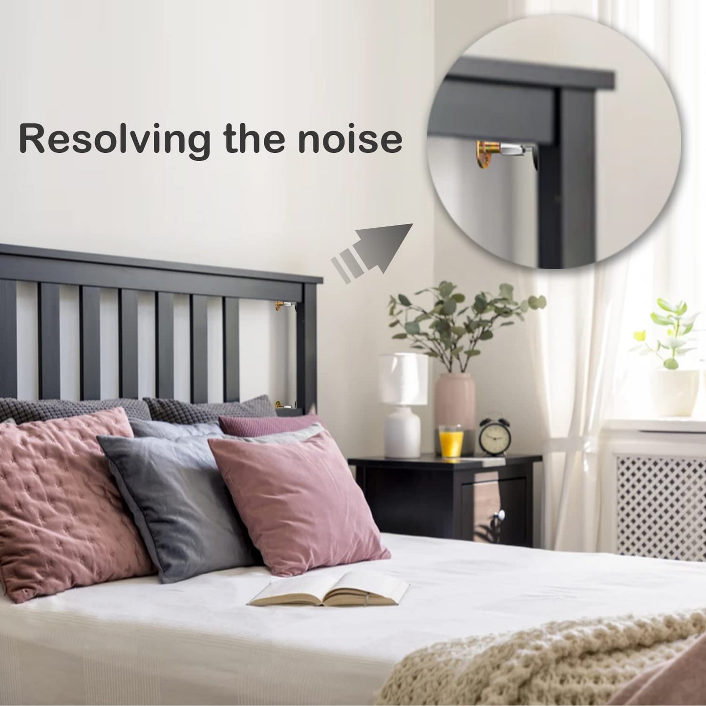 Adjustable Threaded Bed Frame Anti-Shake Tool for Bed, Headboard Stoppers, Telescopic Support for Room Wall,Bedside Headboards Prevent loosening