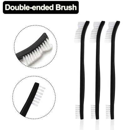 10 PCS Small Cleaning Brushes Set, Double-Ended Nylon Detailing Crevice Brush 7Inch All Purpose Stiff Bristles Brushes for Kitchen Sink Bathroom Gaps