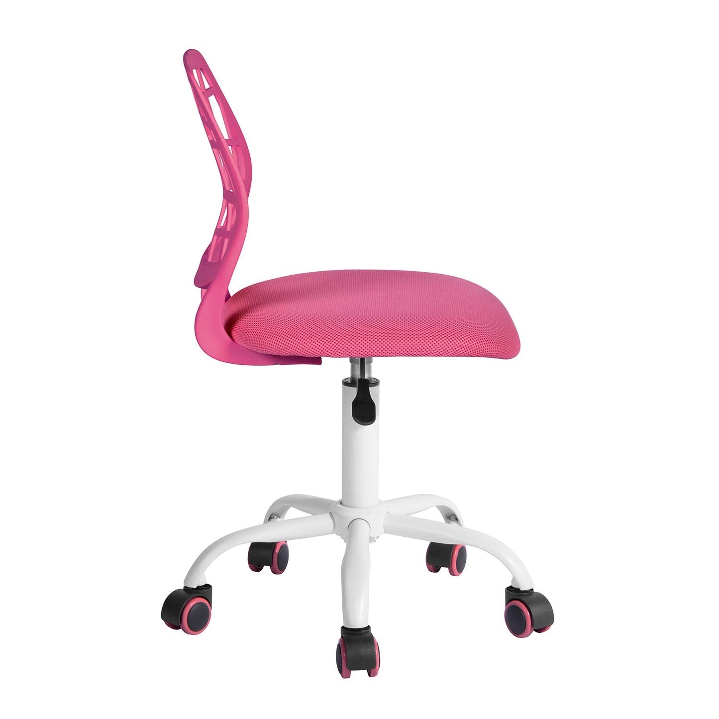 FurnitureR Compact Gaming Chair, PP Hollow Backrest, Adjustable Height, Ergonomic Swivel Foam Seat, 5 Wheels Iron Base, for Reading, Drawing, Gaming