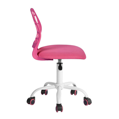 FurnitureR Compact Gaming Chair, PP Hollow Backrest, Adjustable Height, Ergonomic Swivel Foam Seat, 5 Wheels Iron Base, for Reading, Drawing, Gaming