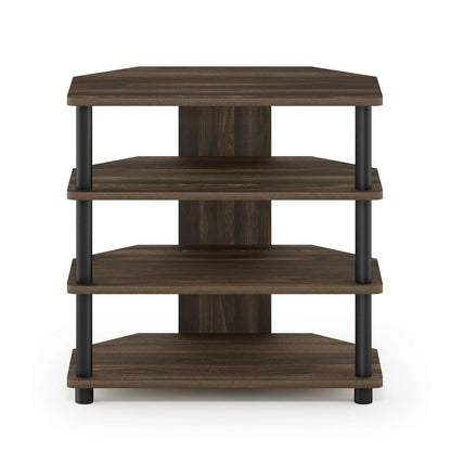 Furinno ECON TV Stand, 4-Tier Petite Entertainment Center, TV Console for TV up to 32 Inch, Easy Assembly, for Living Room, Bedroom, Columbia Walnut