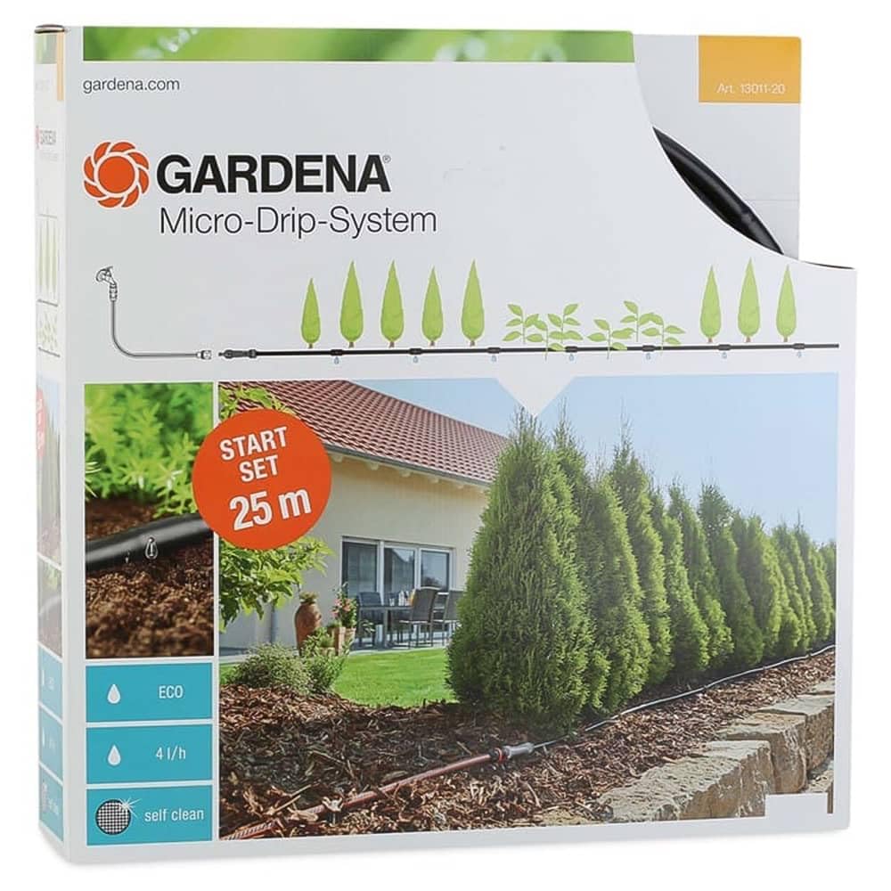 GARDENA Starter Set crop rows M: Micro-Drip-irrigation System For saving, Water-saving irrigation Of row crops (13011-20)