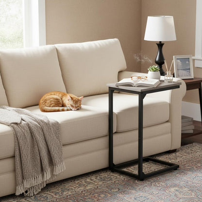 AMHANCIBLE C-Shaped Side Table, Side Table Living Room, Sofa Table