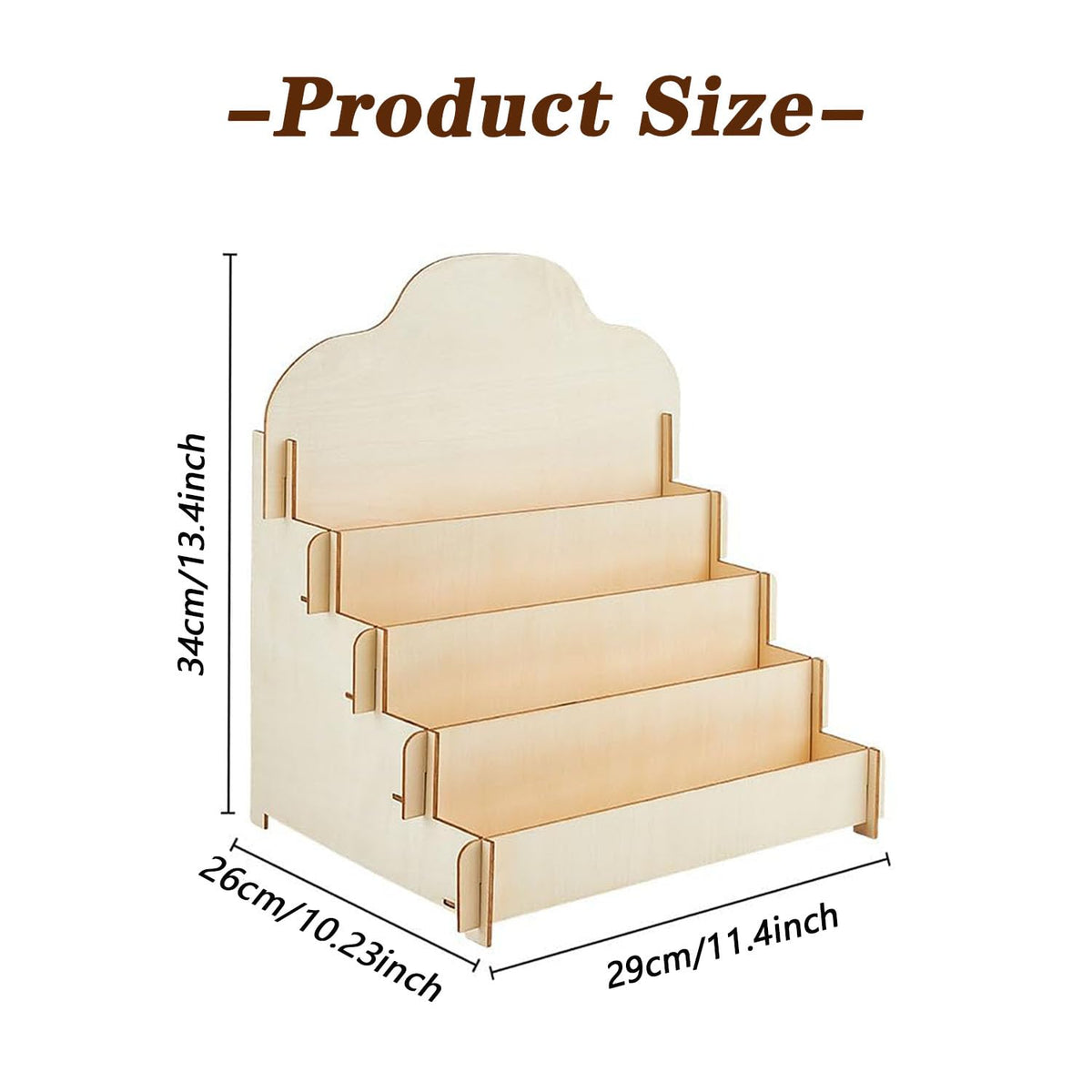 Lansls 5 Tier Wooden Greeting Card Display Stand, Sturdy Postcard & Sticker Holder Rack, Portable Literature Organizer for Office, Home