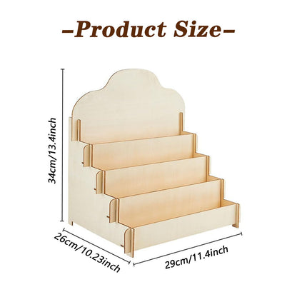 Lansls 5 Tier Wooden Greeting Card Display Stand, Sturdy Postcard & Sticker Holder Rack, Portable Literature Organizer for Office, Home