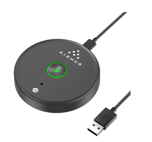 AIRHUG USB Microphone No Speaker, Desktop Computer Mic, Mute Button with LED Indicator,AI Noise Reduction,Plug & Play Omnidirectional Condenser PC
