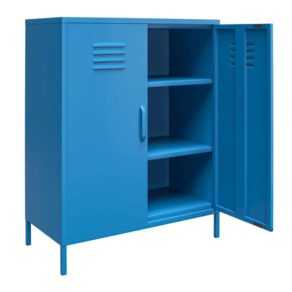 DHP Furniture Cache 2 Door Metal Locker Storage Cabinet Blue