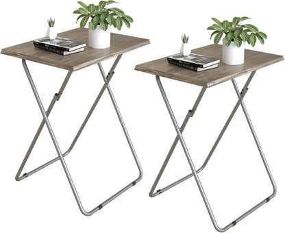 Small Folding Table, Folding Coffee Tables, Side Table 2 Set, TV Tray Table