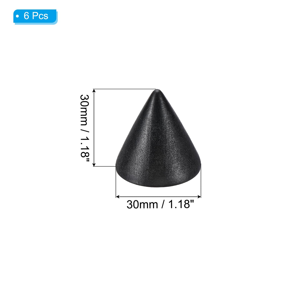 PATIKIL Wood Cone Ring Holder, 6Pcs Wooden Finger Jewelry Ring Display Stand Organizer Wood Cones Rack for DIY Art Crafts, Black (30x30mm)