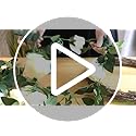 FiveSeasonStuff 2 Fuchsia Artificial Flower Garlands, Silk Rose Vine Leaves Hanging Plant Foliage for Home Wedding Garden Trellis Gazebo Party Wall Decoration 4.4 metres (14.4 feet)