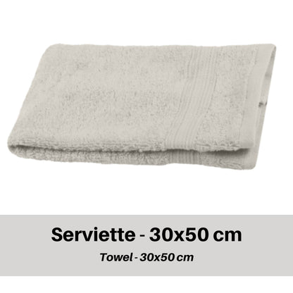 Stof - Bath Towel - Size 30 x 50 cm - 100% Organic Cotton - Linen Colour - Lagoon Model - Bath Linen - Wash at 40 cm
