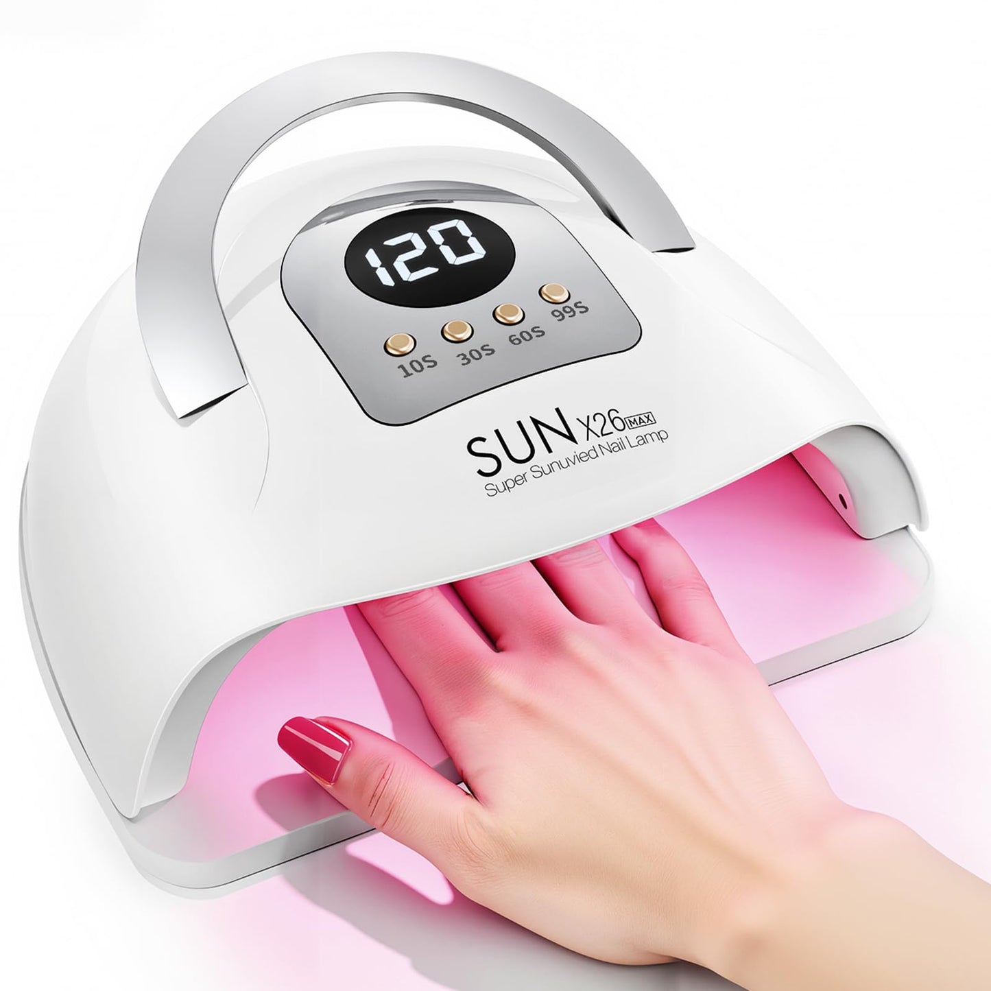 380W UV LED Nail Lamp, Professional Nail Dryer Gel Polish Light with 81 Beads/4 Gear Timing, Nail Polish Curing Gel LED Dryer with Automatic Sensor,