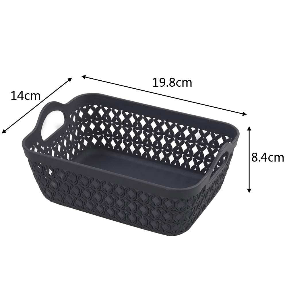 Leendines Grey Mini Basket Trays, 12 Packs Desktop Storage Tray Basket