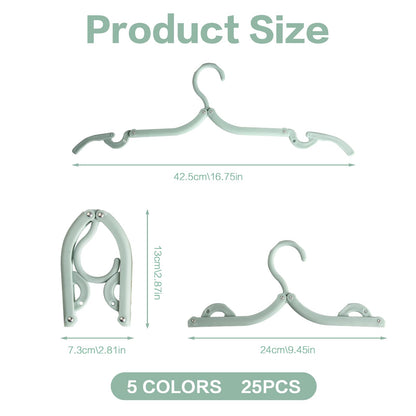 25 Pcs Travel Coat Hangers Adults, Portable Travel HangersPlastic Folding Coat Hangers for Travelling Home Camping Hotel Cruise Holiday Essentials