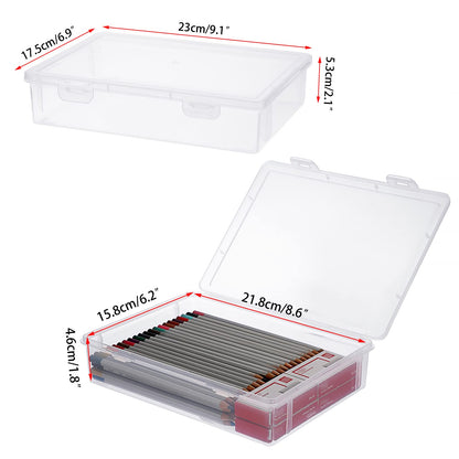 BTSKY Clear Plastic Storage Box with Flap Lid, Multipurpose Craft Organizers and Storage Box Art Supply Storage Organizer Plastic Sewing Box for