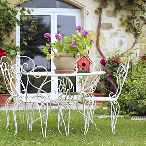 Relaxdays Bird House, Wooden Nesting Box, Decorative Shelter, H x W x D: 18 x 17 x 11 cm, Wood, Red