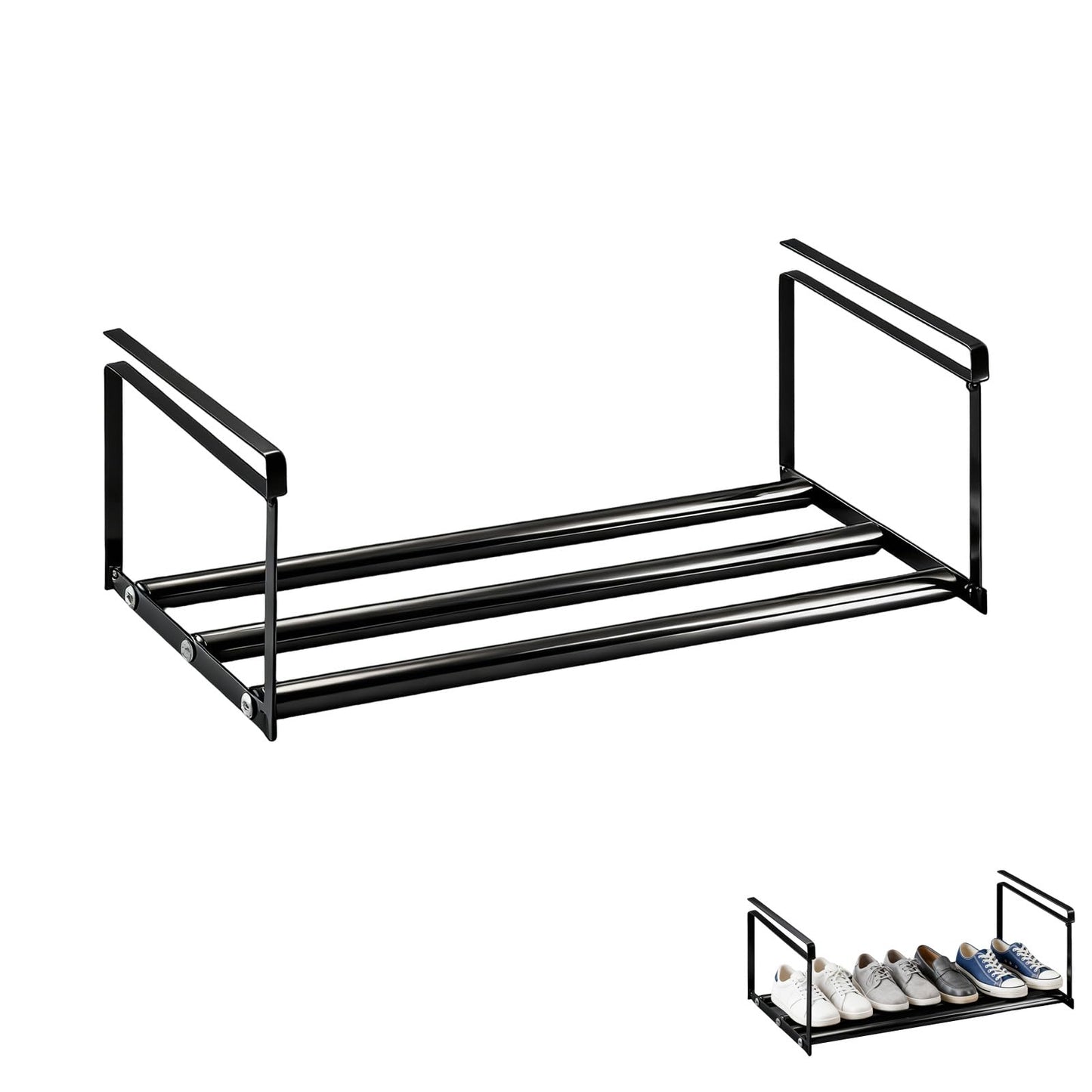 DHSUN Hanging Shoe Rack Storage In The Wardrobe, Length Adjustable 40-70CM, Plug-and-Play