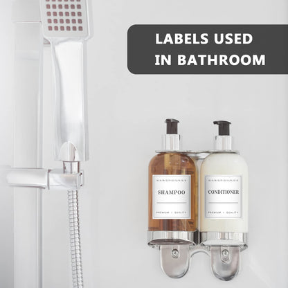 24 PCS Waterproof Labels for Bottles, Bathroom Hand Soap Shampoo and Conditioner Dispenser Label Stickers, Removable Labels for Soap, Lotion