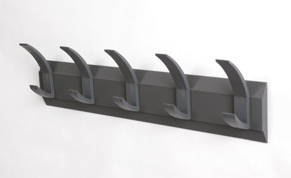 Acorn Linear Hat and Coat Wall Rack with Conclealed Fixings 8 Hooks Graphite Ref 319883