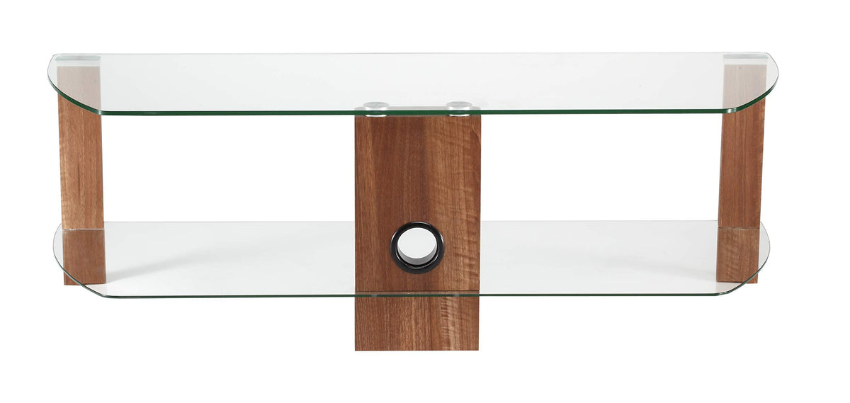 Alphason Century 1200 TV Stand - Walnut & Clear Glass