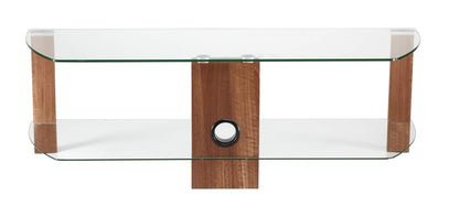 Alphason Century 1200 TV Stand - Walnut & Clear Glass