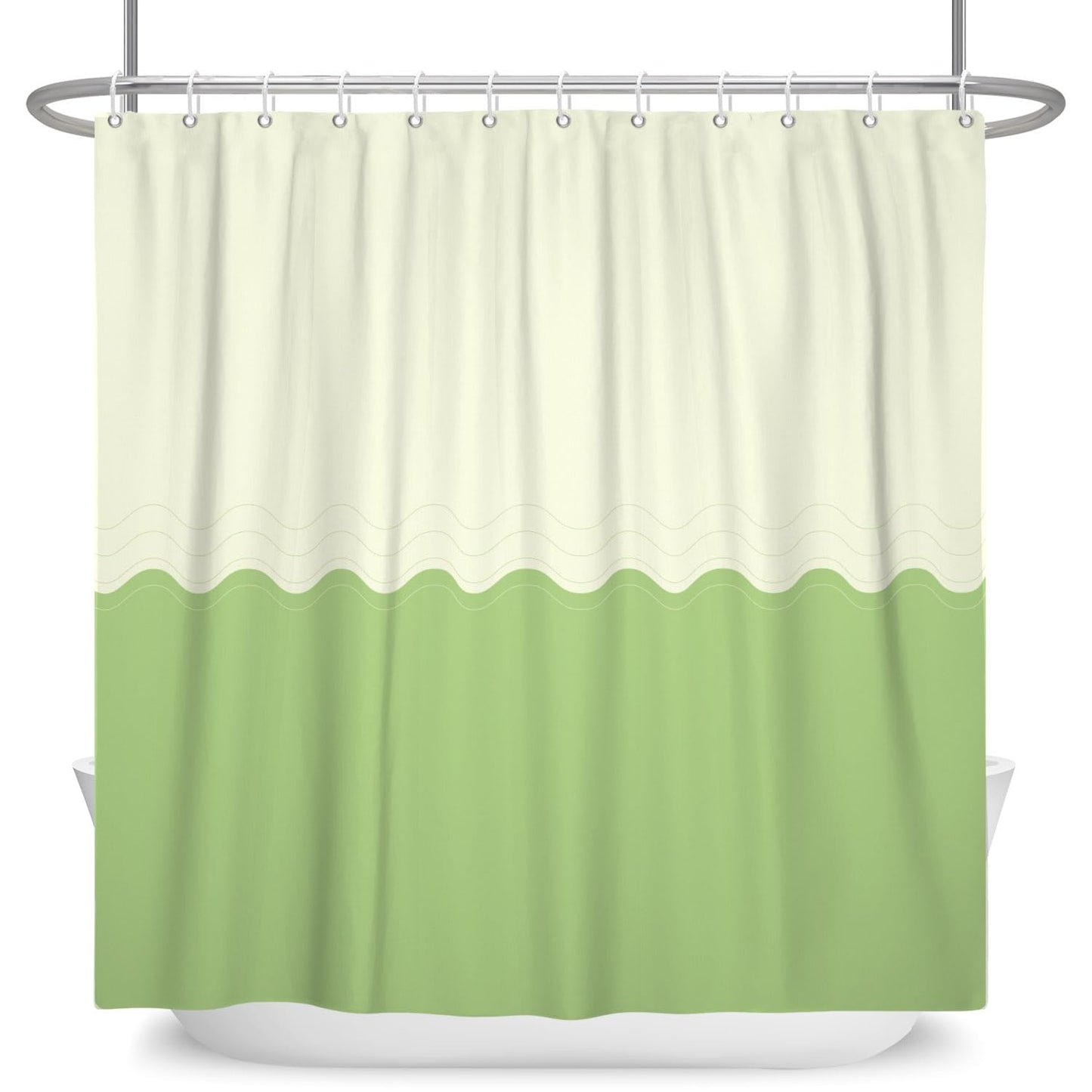 SDOTPMT 41x63inch Pale Yellow Green Bicolourable Shower Curtain Minimalist Theme Bath Curtain Classic Traditional Plain Color Bathtub Curtain for
