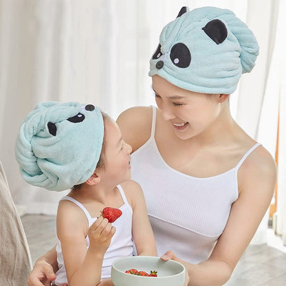 Cysocool Anti-Frizz Kids Hair Towel Absorbent Quick Drying Girls Hair Turban Towel with Button Wet Hairs Dryer Cap Ultra Soft Drying Towel Wrap Twist