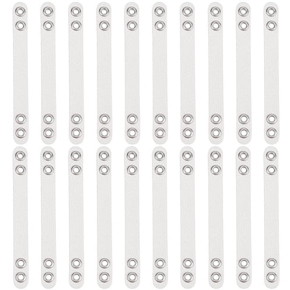 NBEADS 20 Pcs Coat Hanging Chains, Imitation Leather Bag Webbing Straps with Silver Metal Eyelets Durable Coat Loops Hanger Straps for Coats Jackets
