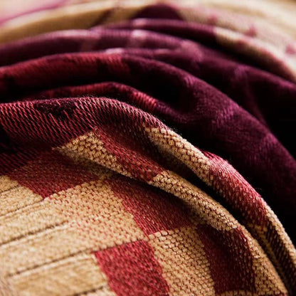 VANJOROY Bohemian Large Patchwork Sofa Bed Throw Blanket with Tassels For 2 3 Seater Settees,100% Chenille Soft Multi-function Throw for Couch