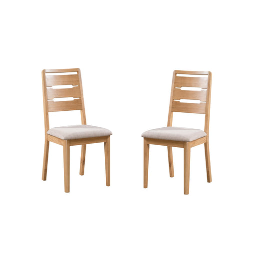 Julian Bowen Curve Set of 2 Dining Chairs, Oak