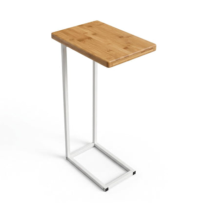 bonVIVO Small Side Table, Stable C-Shaped End Table for Bedside, Modern Coffee Table with Sturdy Metal Frame & Wooden Top