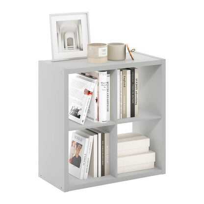 Furinno CUBICLE Book Shelf, 4-Cube Bookself, Thick Frame Bookcase with Reversible Open Back, 14.6 x 30 x 30, for Living Room, Bedroom, Home Office