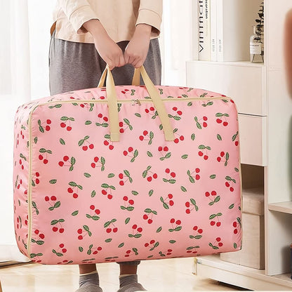 GRSTREE 84L Large Moving Storage Bag With Zips - Bags for Moving House -Bedding Underbed Storage Bag - Big Storage Bag for Duvet, Laundry