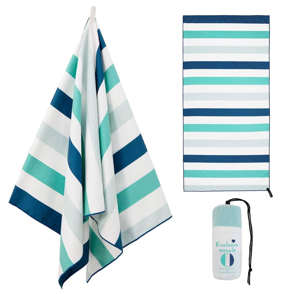 Exclusivo Mezcla Large Microfiber Quick Dry Beach Pool Towel, 152x76 cm
