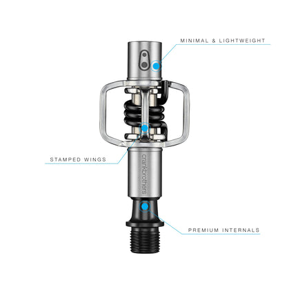 Crankbrothers Eggbeater-1 Pedals, Silver with Black Spring
