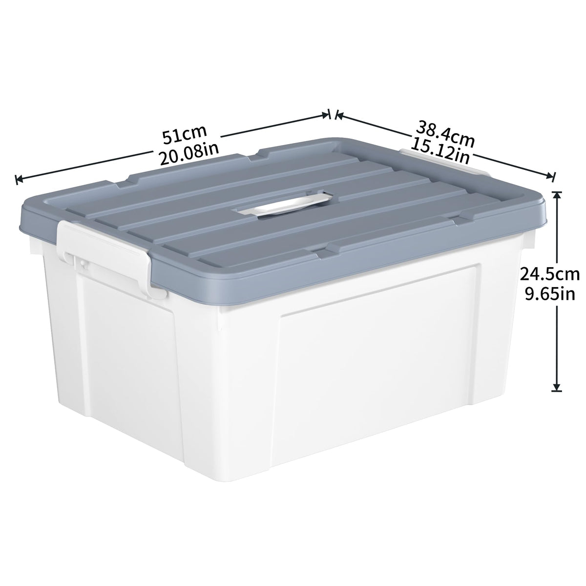 Cetomo 35L*6 Storage Boxes, Carry Plastic Storage Box with Lids, Organizing Container with Handle and Secure Latches