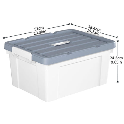 Cetomo 35L*6 Storage Boxes, Carry Plastic Storage Box with Lids, Organizing Container with Handle and Secure Latches