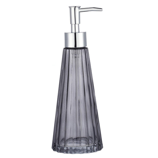 YunNasi Glass Soap Dispenser with Pump, Refillable Liquid Hand Soap Dish Soap Dispensers for Bathroom Counter, Kitchen Sink (Gray)