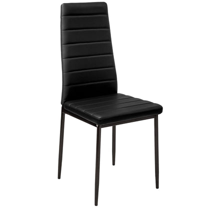 Panana Stunning Modern Faux Leather Black White 4/6 Chair Set for Dining Kitchen Room (Black, 6PCS)
