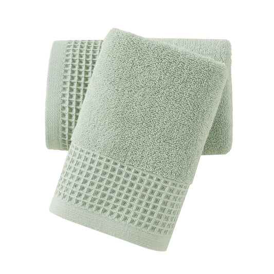 sense gnosis Terry & Waffle Weave Hand Towels Decorative Design Premium Cotton 2 PC Towel Set - Soft Absorbent Quick-Dry Spring Bathroom Hand Towel