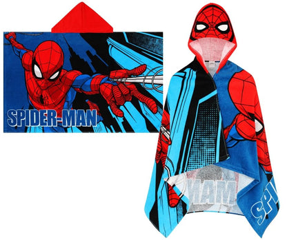 SPIDER-MAN Marvel Hooded Towel Kids Poncho Avengers boys Bath Towel Large Childrens Beach Wrap