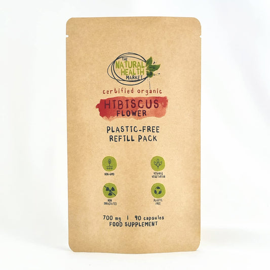 Organic Hibiscus Flower 700mg Capsules by The Natural Health Market ? Soil Association Certified Organic (90 Capsule - Pouch)