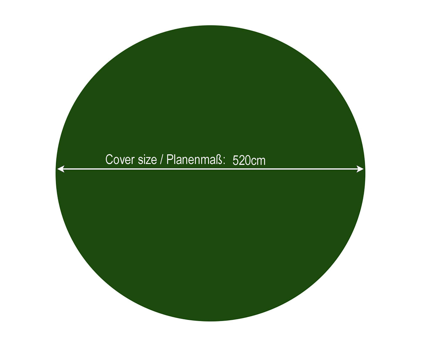 QUICK STAR Winter Swimming Pool Cover Round 180g/m? for Poolsize 420-460cm (15ft) Tarpaulin dimension ? 520cm Green