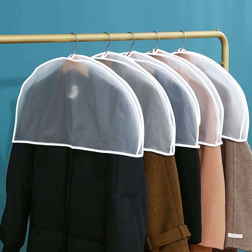 10Pack Shoulder Covers Clothing Hanger Covers for Clothes Plastic Garment Bags for Closet Storage Suit, Coats, Jackets, Dress Closet Storage