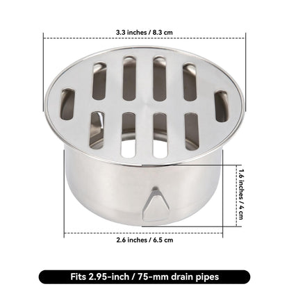 Removable Floor Drain Cover for Outdoor Balcony Yard (75 Flat)